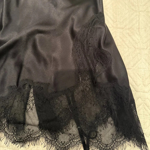 Black Lace Tie Up Slip, Marjolaine, US  M - Picture 6 of 11